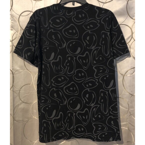 Bailey Apparel Launder TRIPPIN' Large T-Shirt Black All Over Print Trippy Smiley - Picture 3 of 7
